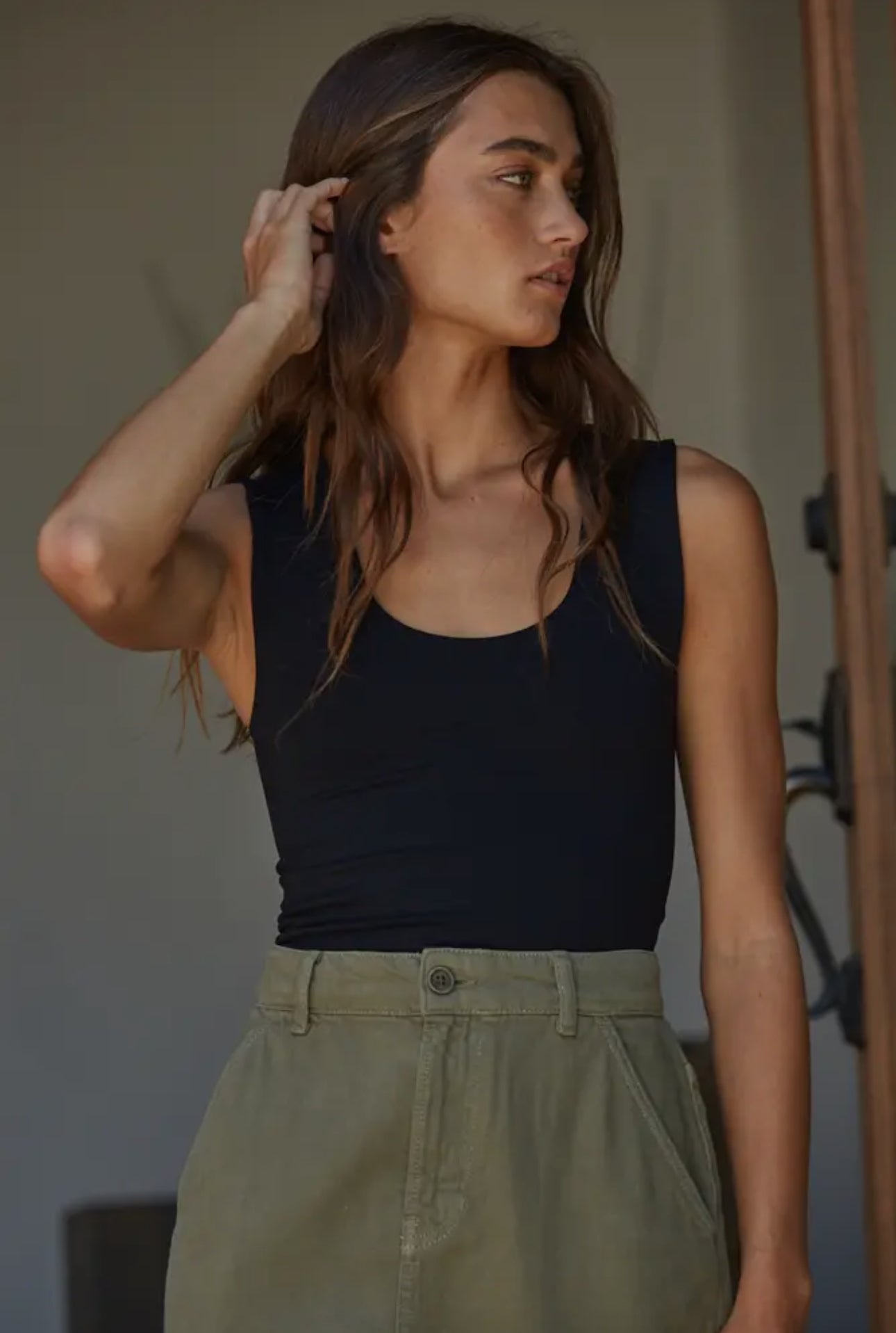 black soft cami