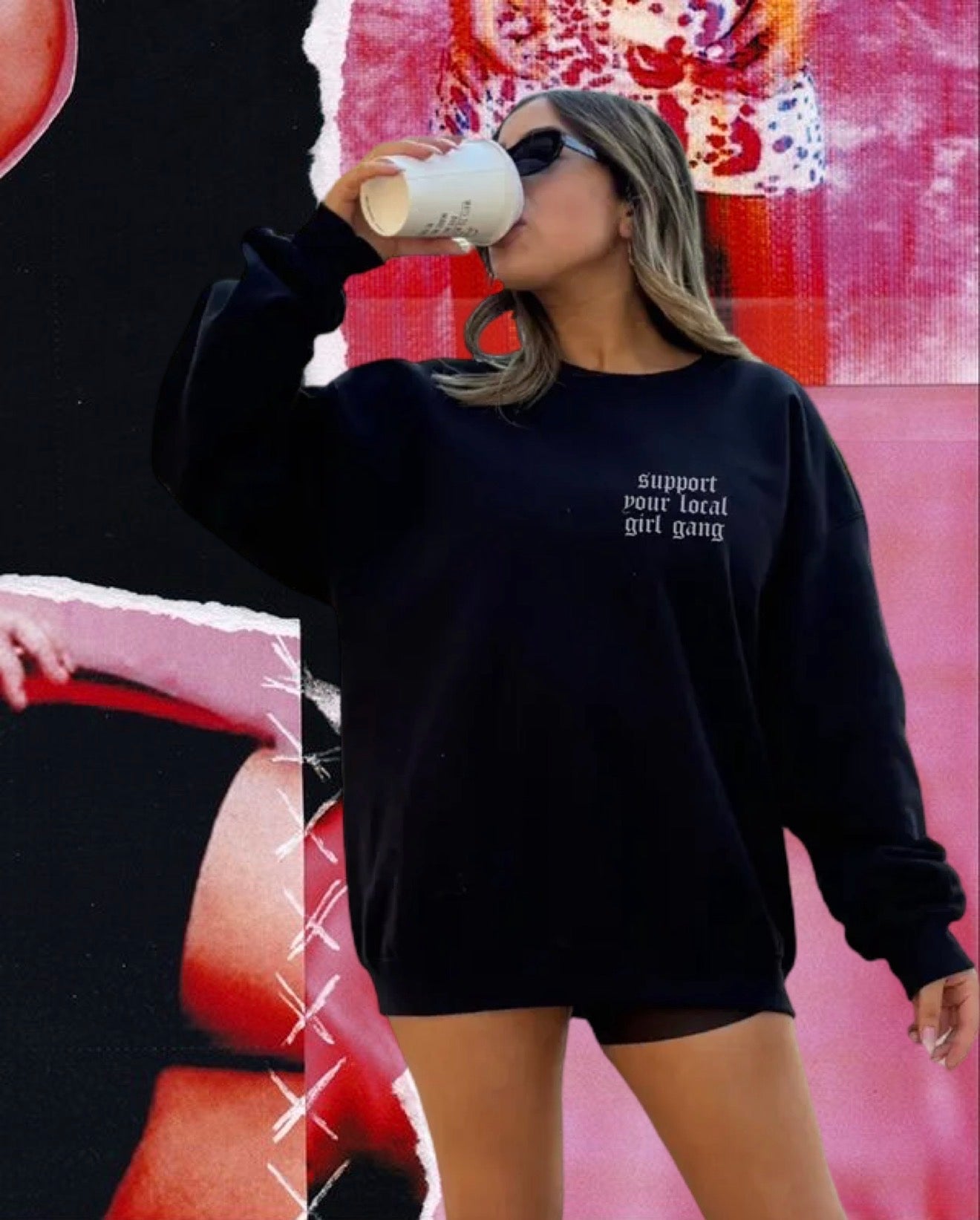 Girl Gang Sweatshirt -BLACK